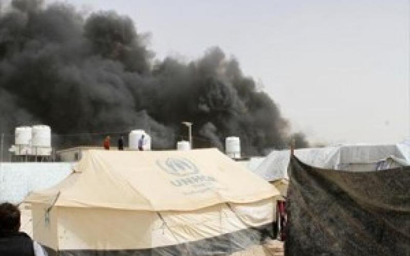 وفاة طفلين بحريق في الزعتري