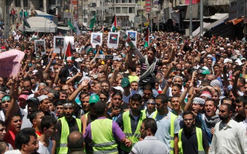 تظاهرة حاشدة لقوى وفعاليات وتجمعات أردنية"نصرة لغزة"