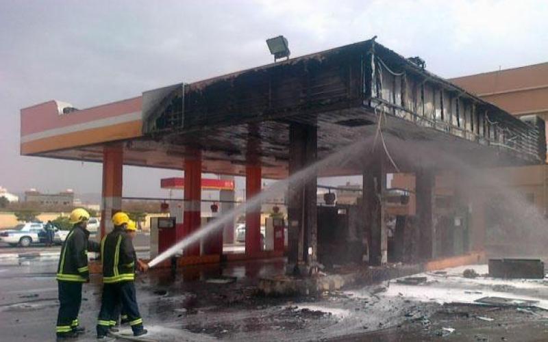 حريق بمحطة محروقات في إربد