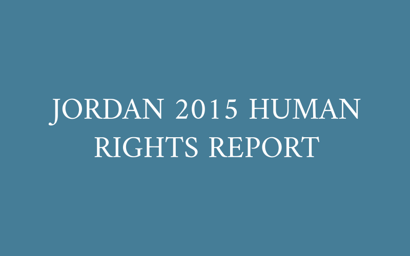 JORDAN 2015 HUMAN RIGHTS REPORT