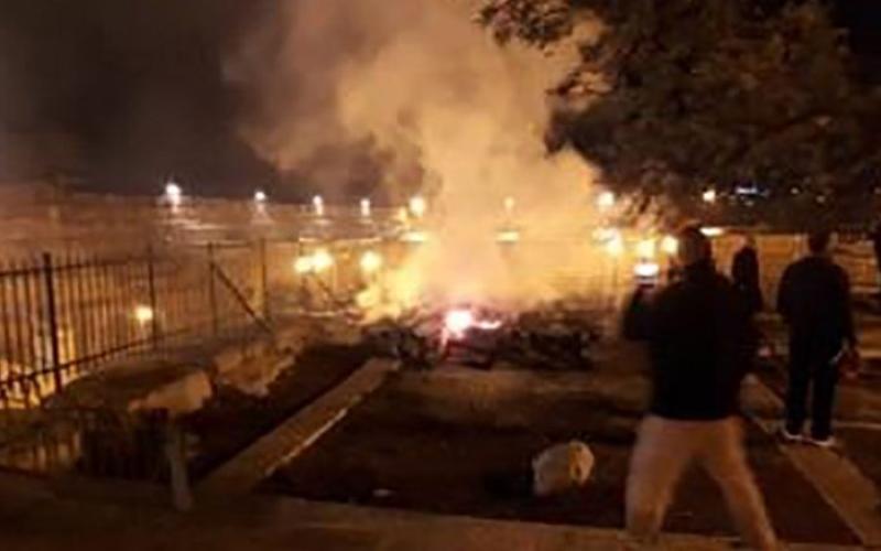 حريق بمنطقة المصلى المرواني في المسجد الأقصى بالقدس