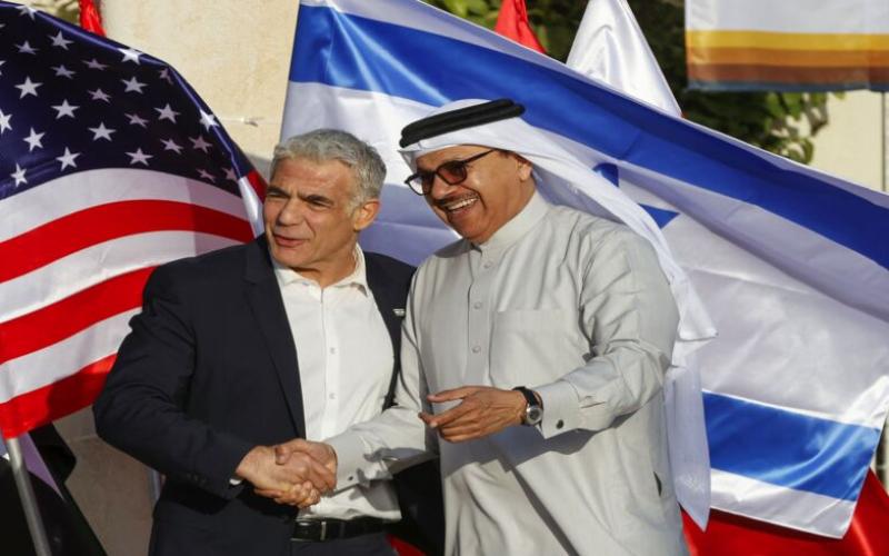  Israel's Foreign Minister Yair Lapid (L) welcomes Bahrain's Minister of Foreign Affairs Abdullatif bin Rashid al-Zayani upon his arrival for the Negev summit at Sde Boker in the southern Negev desert on March 27, 2022. - JACK GUEZ/AFP via Getty Images   Read more: https://www.al-monitor.com/originals/2022/03/goals-israeli-arab-summit-go-beyond-iran#ixzz7OrYZjv1K