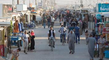 شارع السوق في مخيم الزعتري للاجئين السوريين 